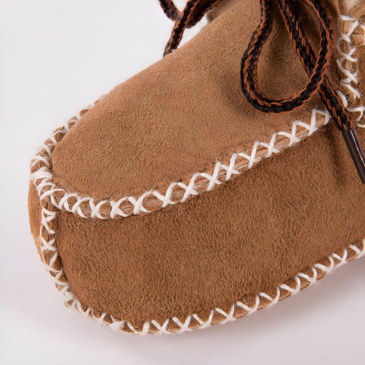 Chaussons Bébé Cuir et Fourrure Style Indien — BrandX
