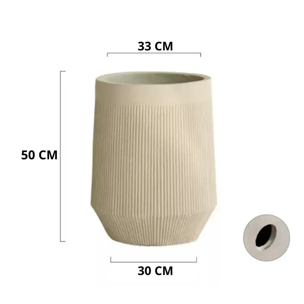 Grand pot de fleur beige