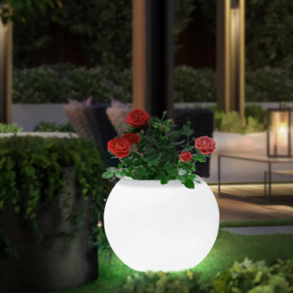 Grand pot de fleur extérieur lumineux solaire