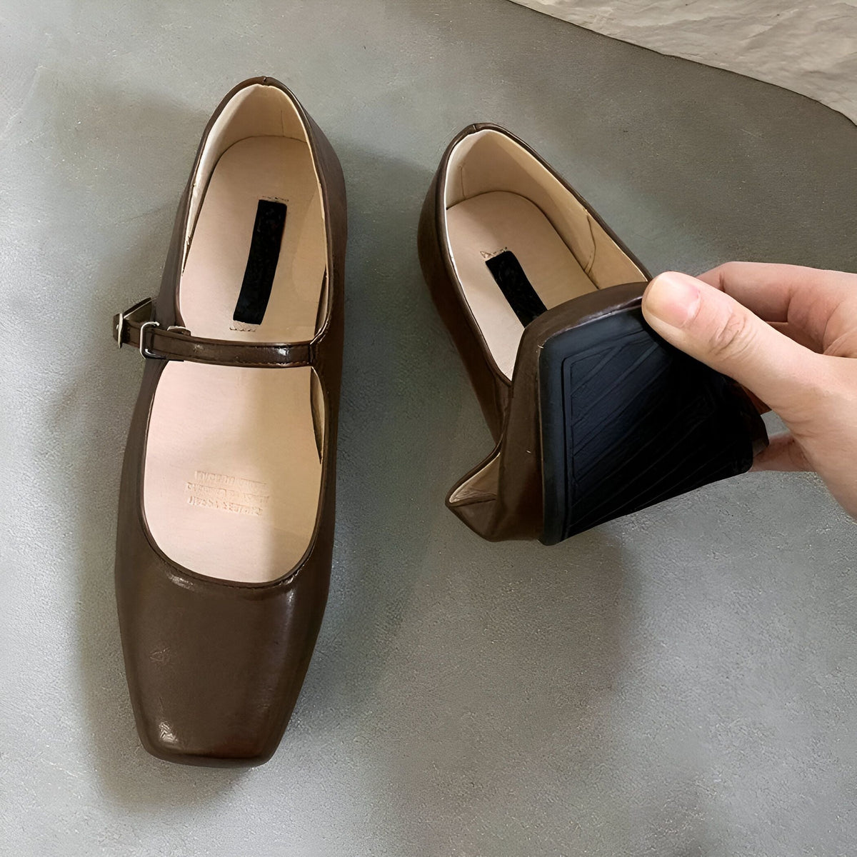 LunaBrand Mocassins Ballerines à Bride Bout Carré