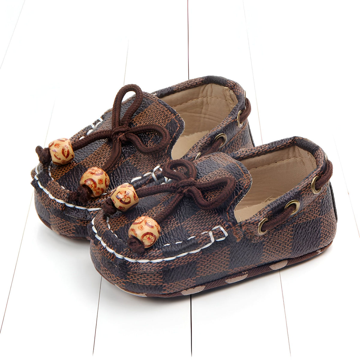 ChicBébé Mocassins Bébé Carreaux Perles Soignés