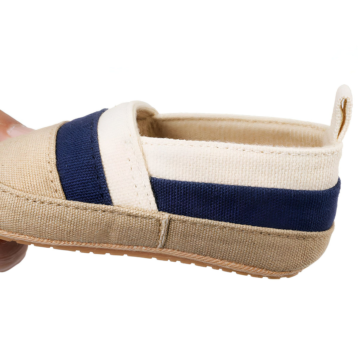 KidoSteps Mocassins Bébé Garçon Toile Rayée Étanche