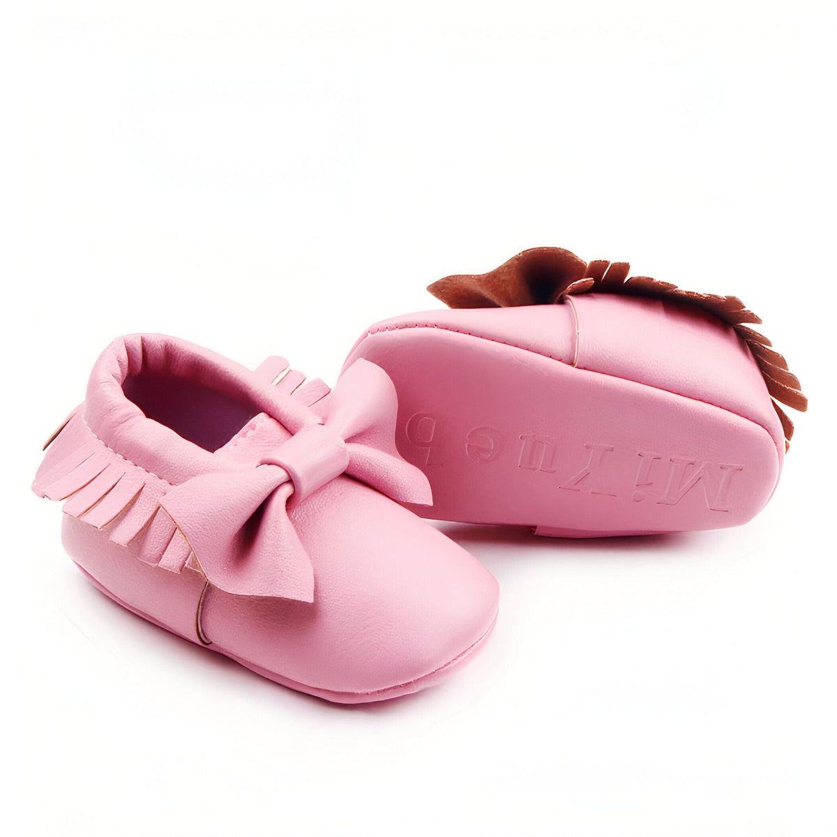 LuxeKid Mocassins bébé fille cuir végan nœud doux