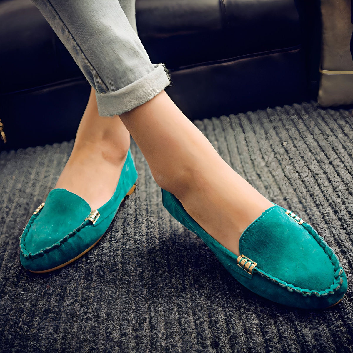 LuxeNova Mocassins en Daim Végan Confortables
