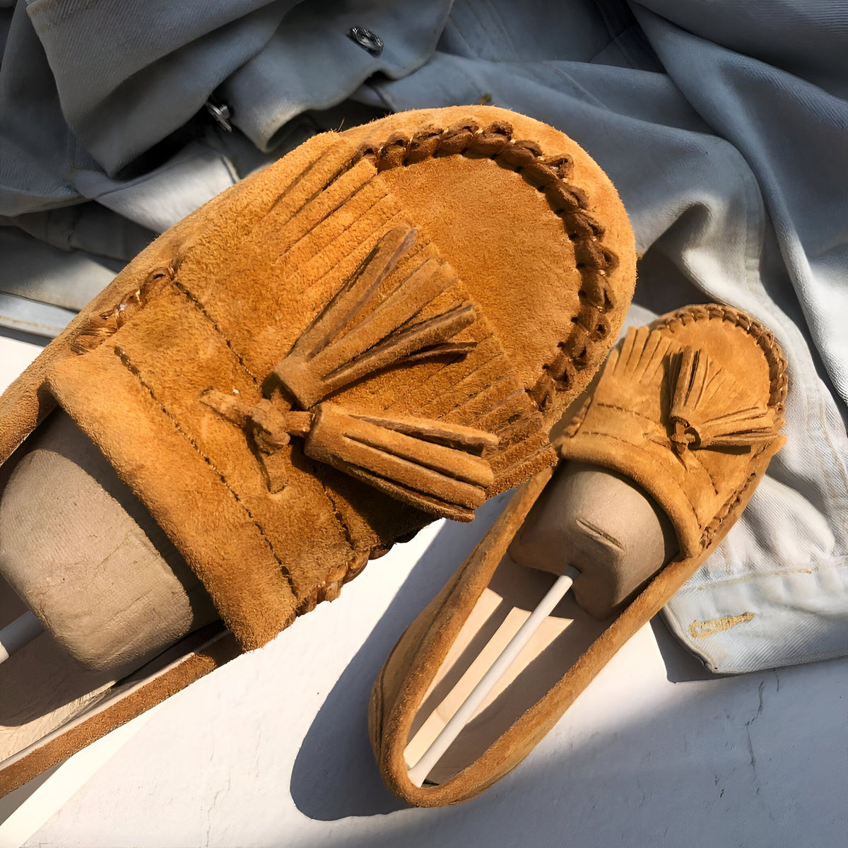 InkaWear Mocassins Daim Indien à Glands Confortables