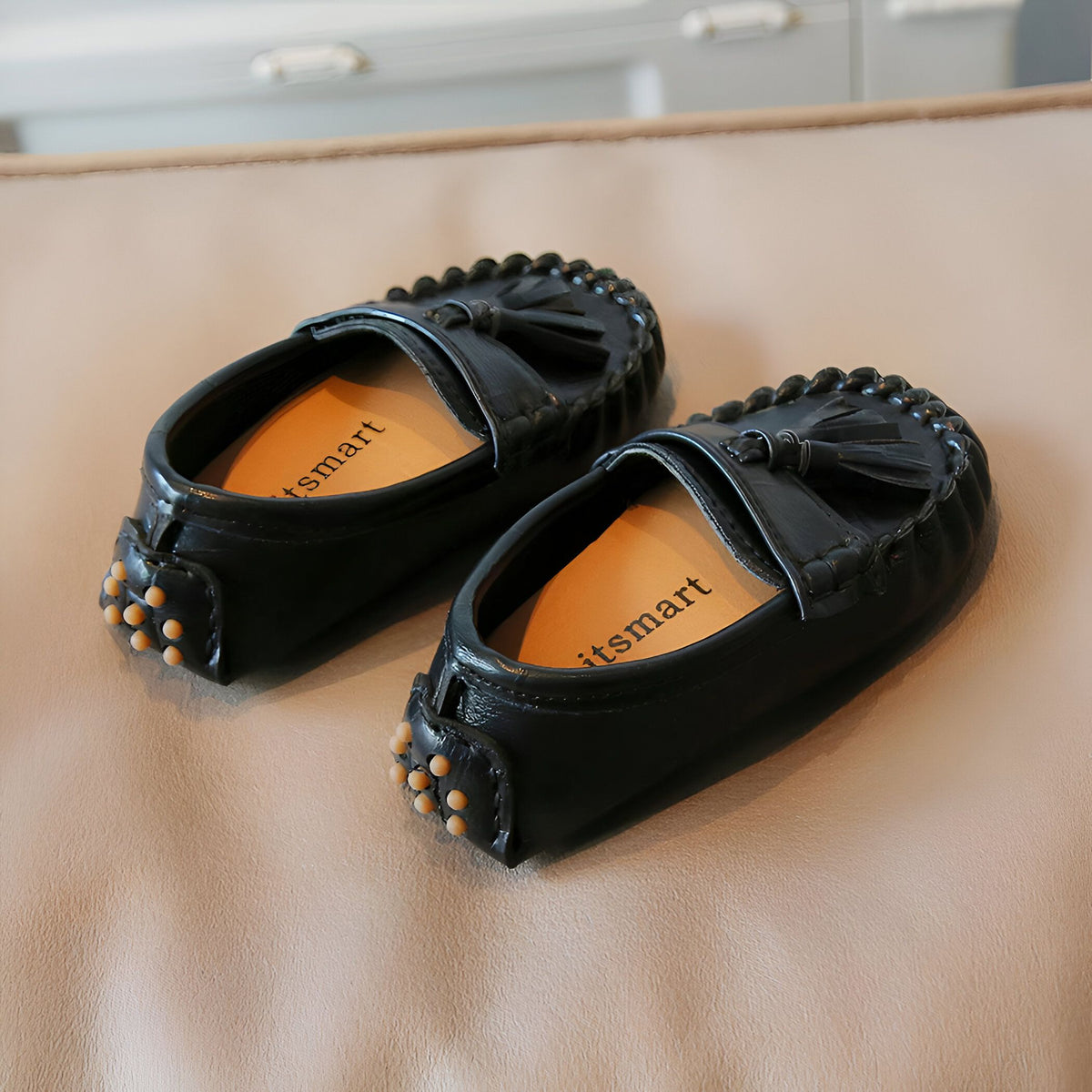 NaturaKids Mocassins enfant cuir végan à glands