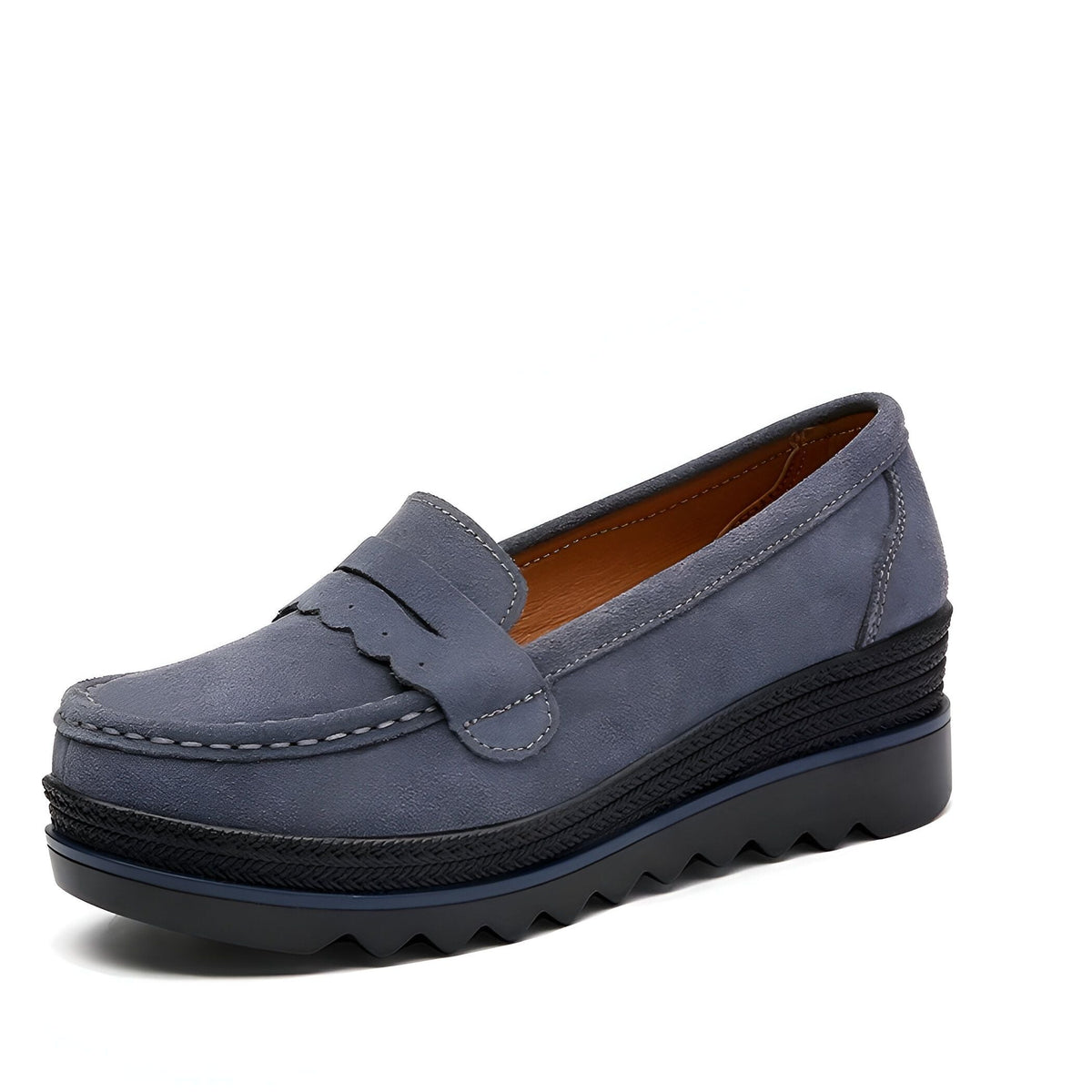 Nova Mocassins femme plateforme effet daim