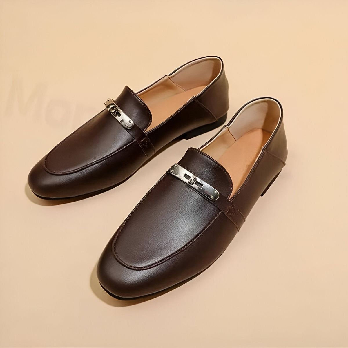 Élite Mocassins Cuir Véritable Talon Carré Léger