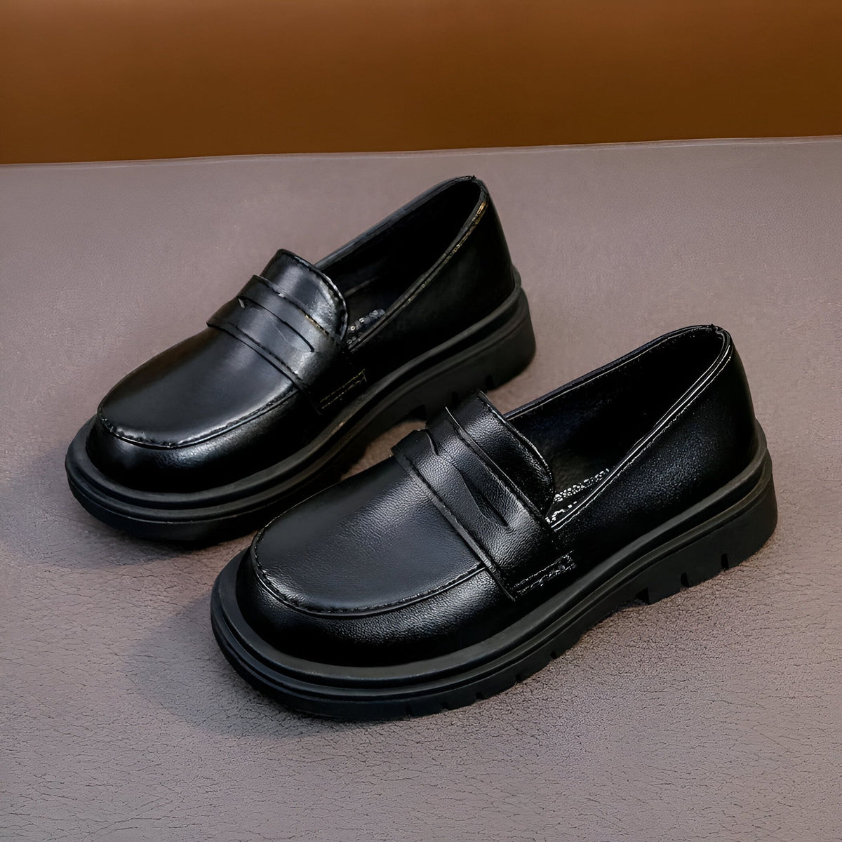 Luxe Mocassins Garçon Cuir Semelle Épaisse Habillés
