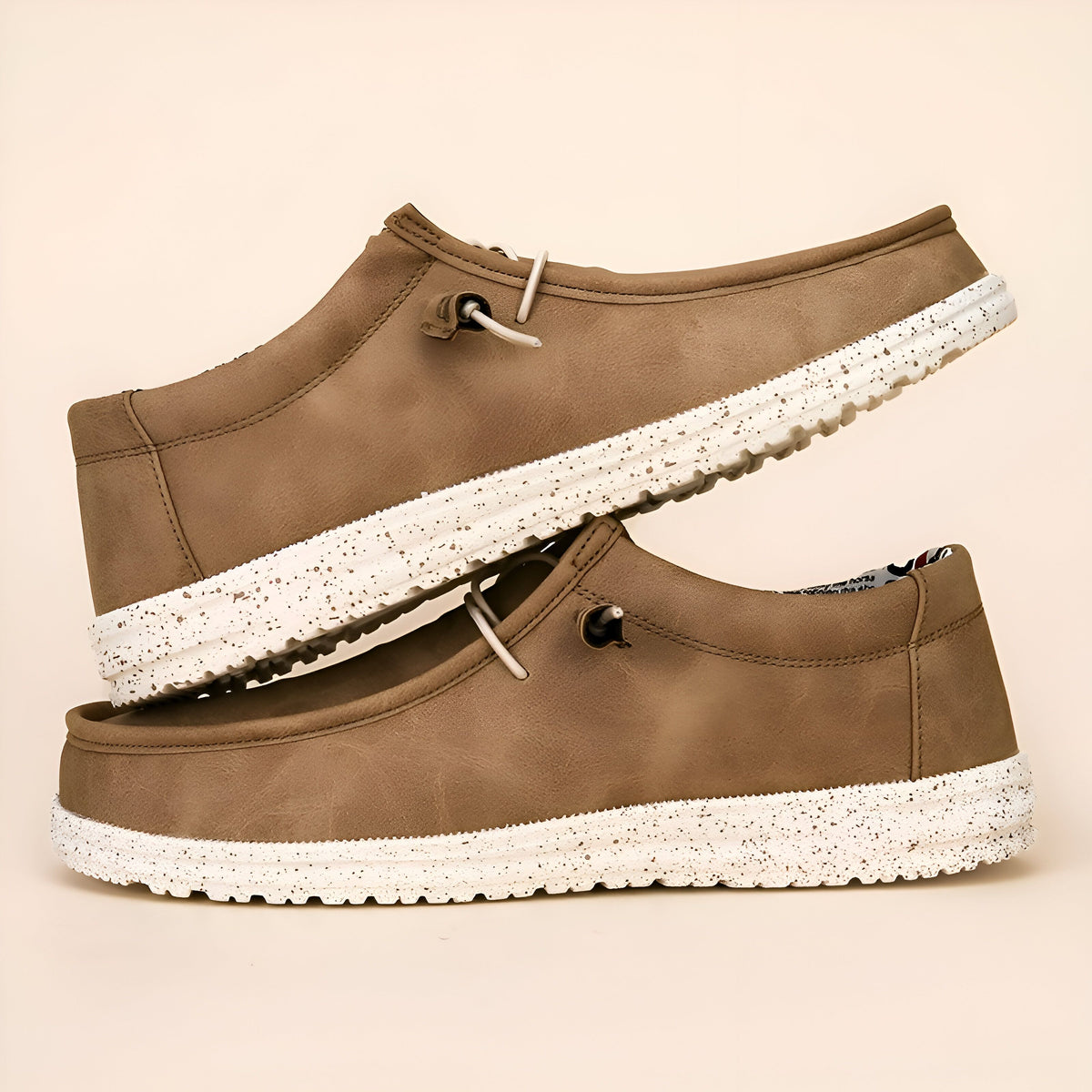 Mocassins Homme Premium Similicuir Marron & Bleu