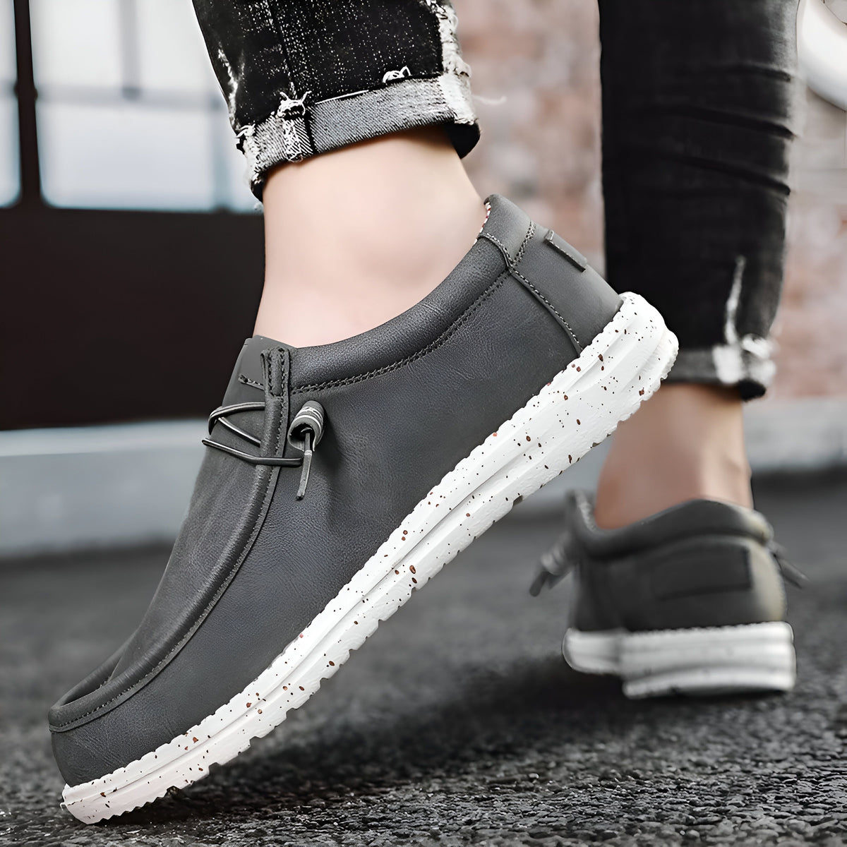 Mocassins - Homme Cuir Végan Sans Lacets Confortables