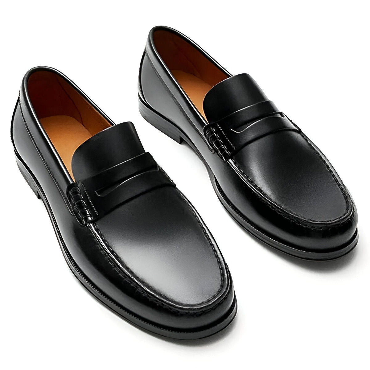 Élégance Mocassins Homme Cuir Souple Marron et Noir