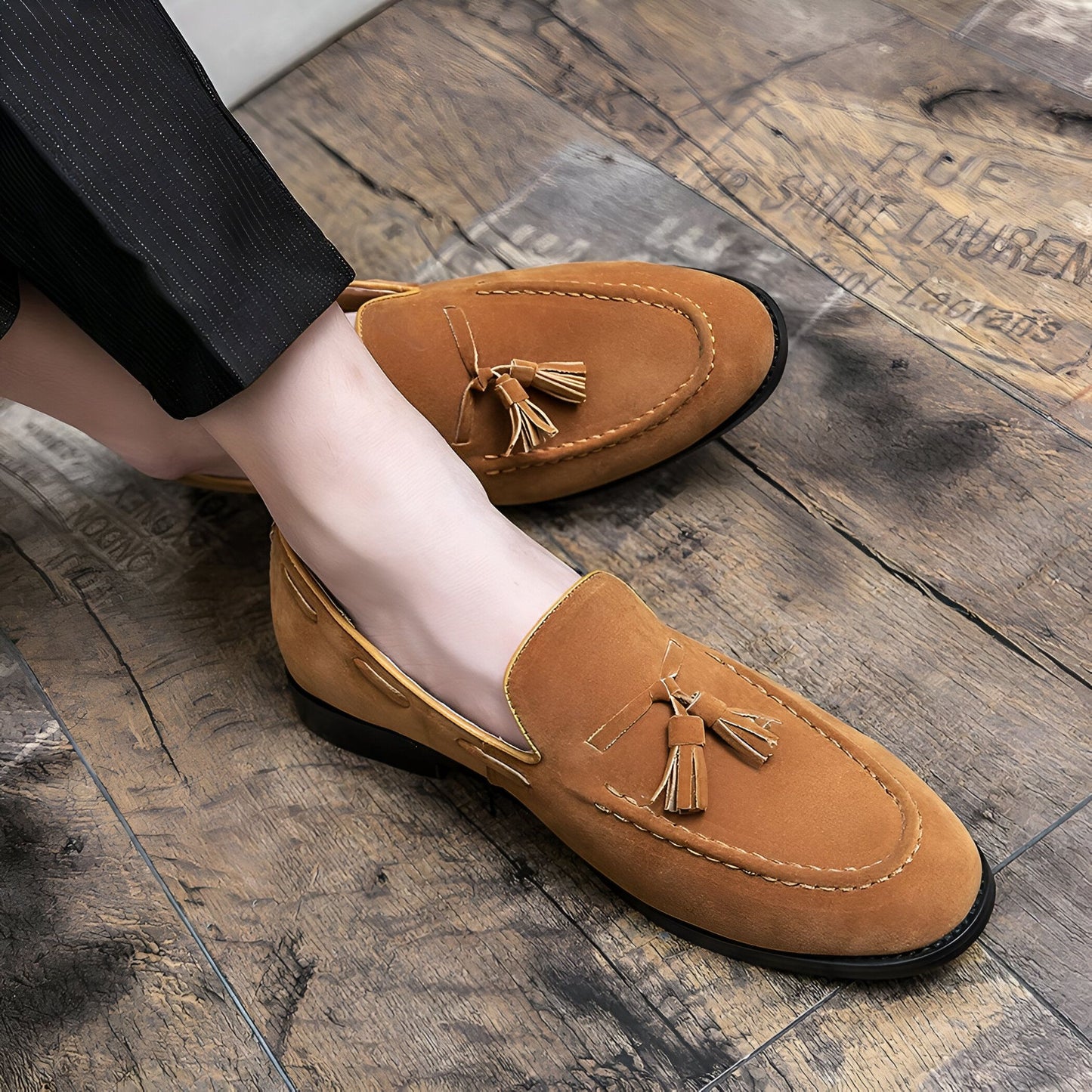 Atlas Mocassins Homme – Effet Daim Camel Glands