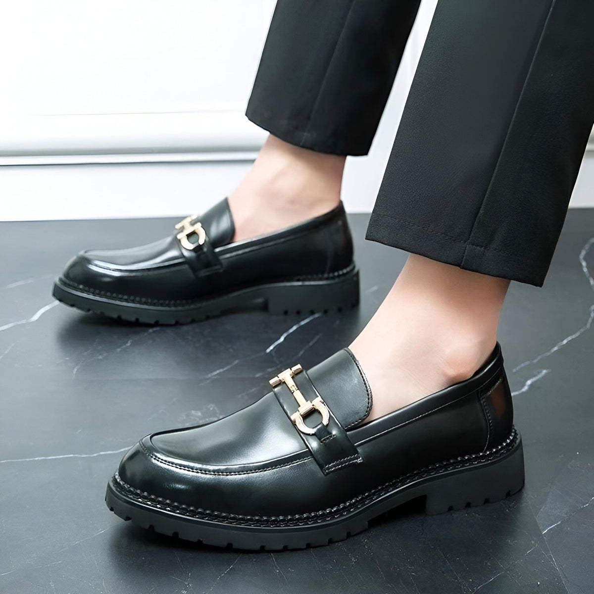 Nova Mocassins Homme Cuir Synthétique Mors Métal