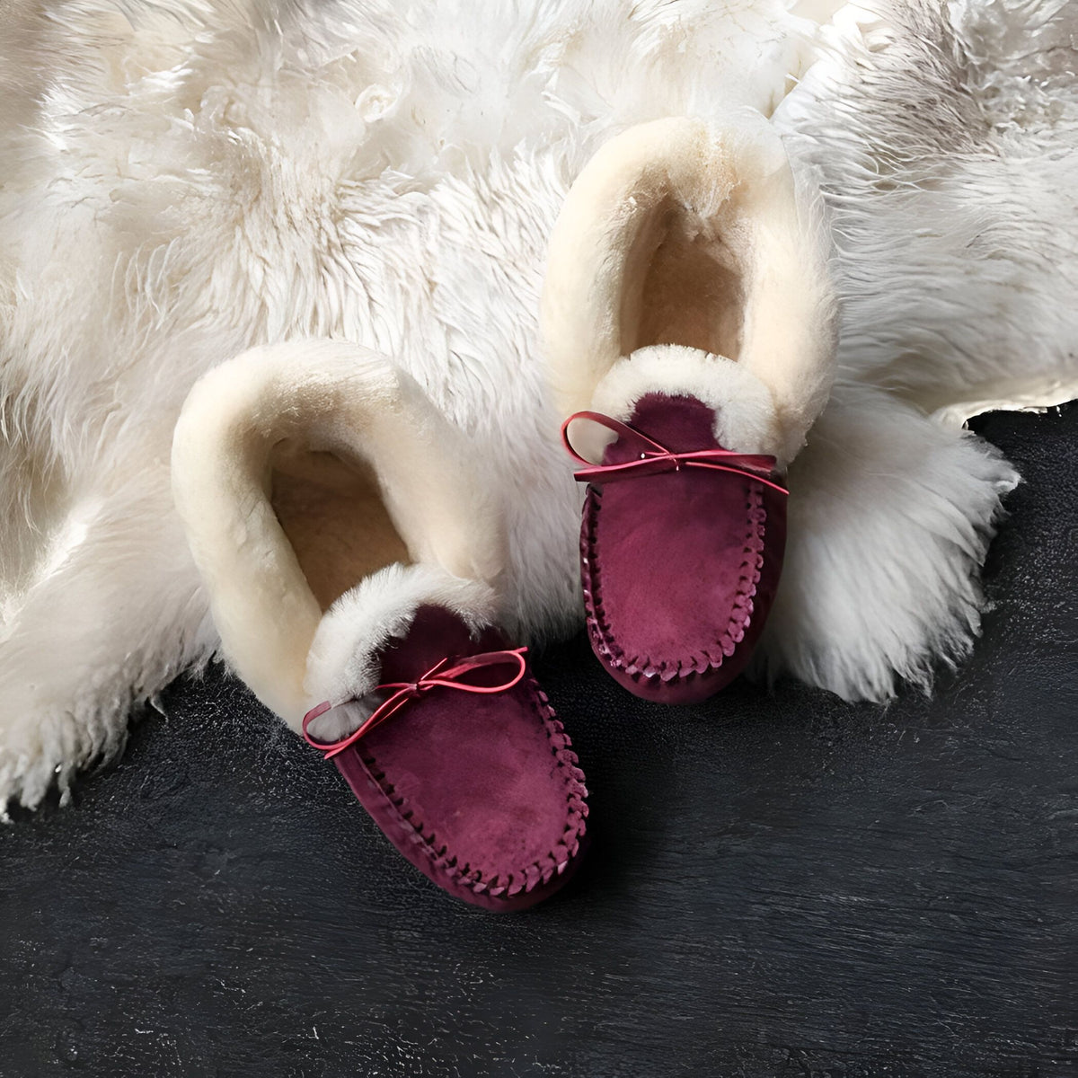 BrandLux Mocassins Daim Doublés Fourrure Chaude