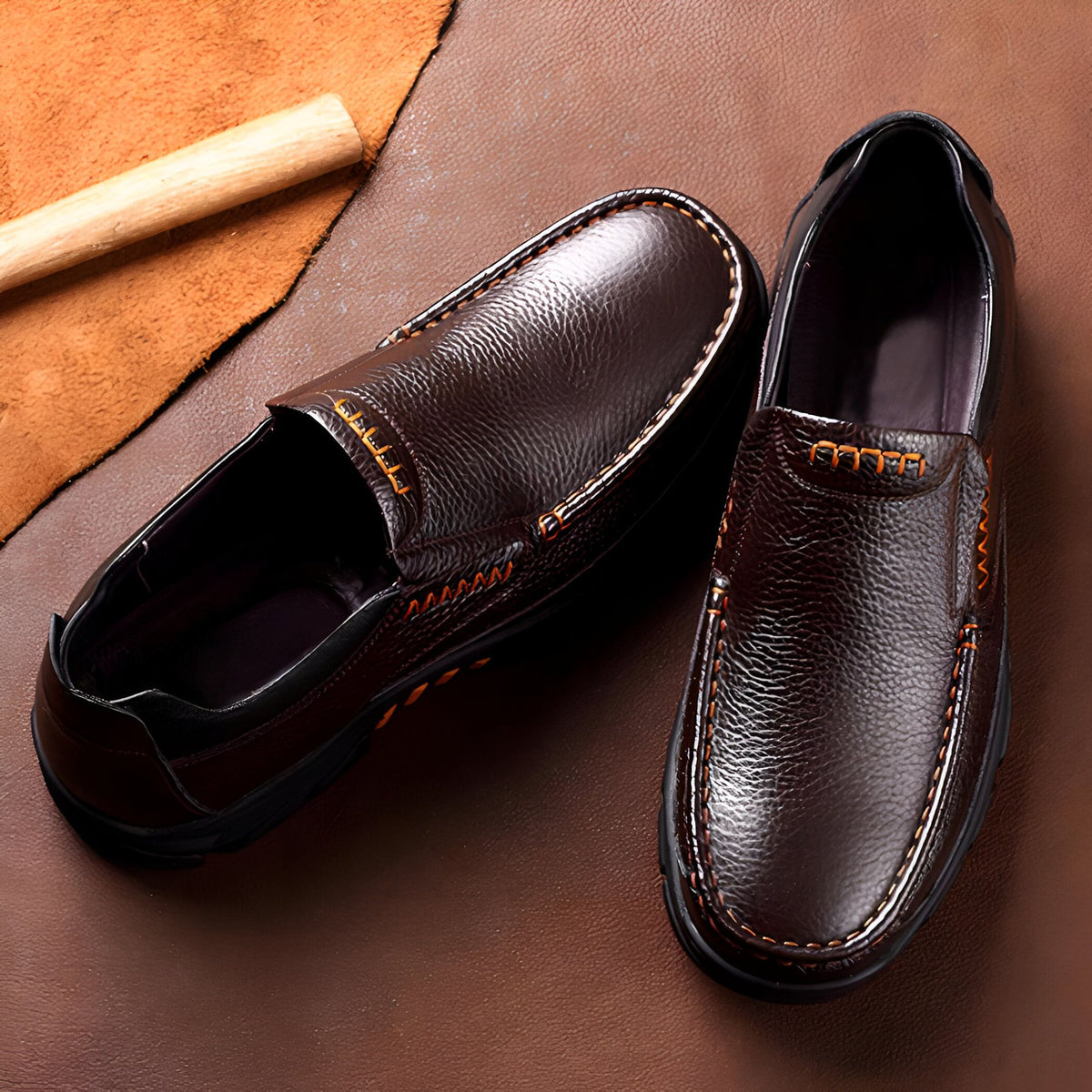 Mocassins Cuir Véritable - Confort & Élégance Homme