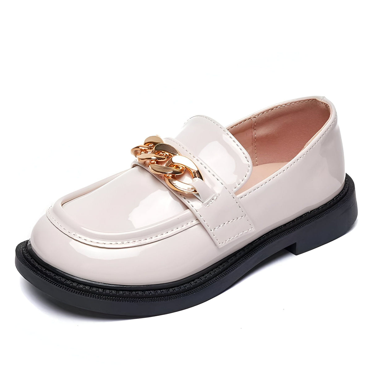 GlamKids Mocassins vernis fille chaîne dorée