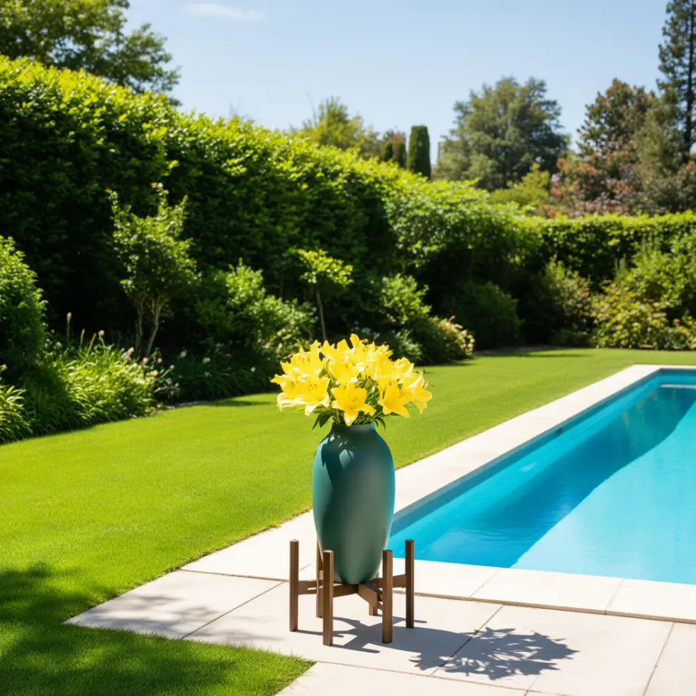 Porte plante en bois sur pied