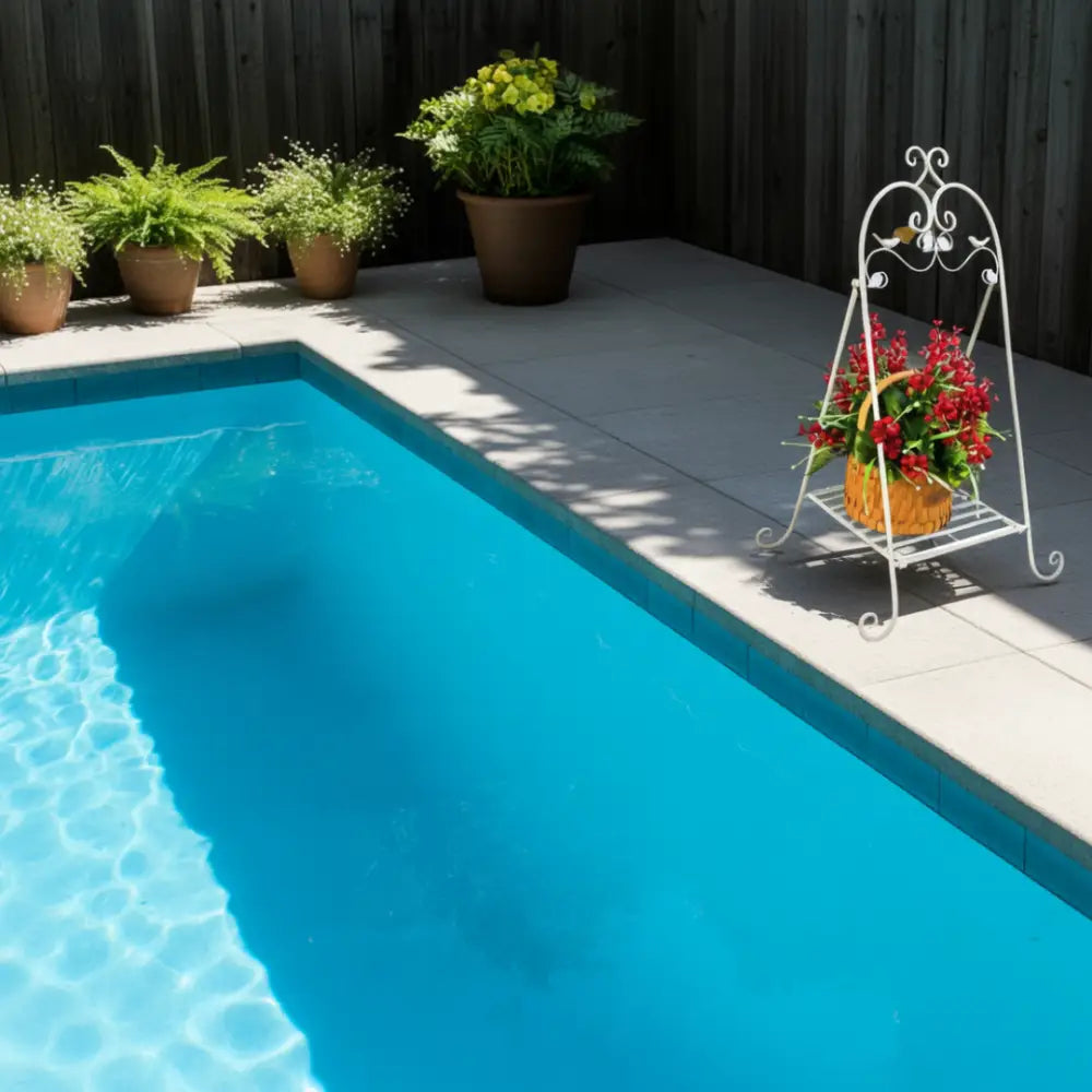 Porte plante fer forgé blanc