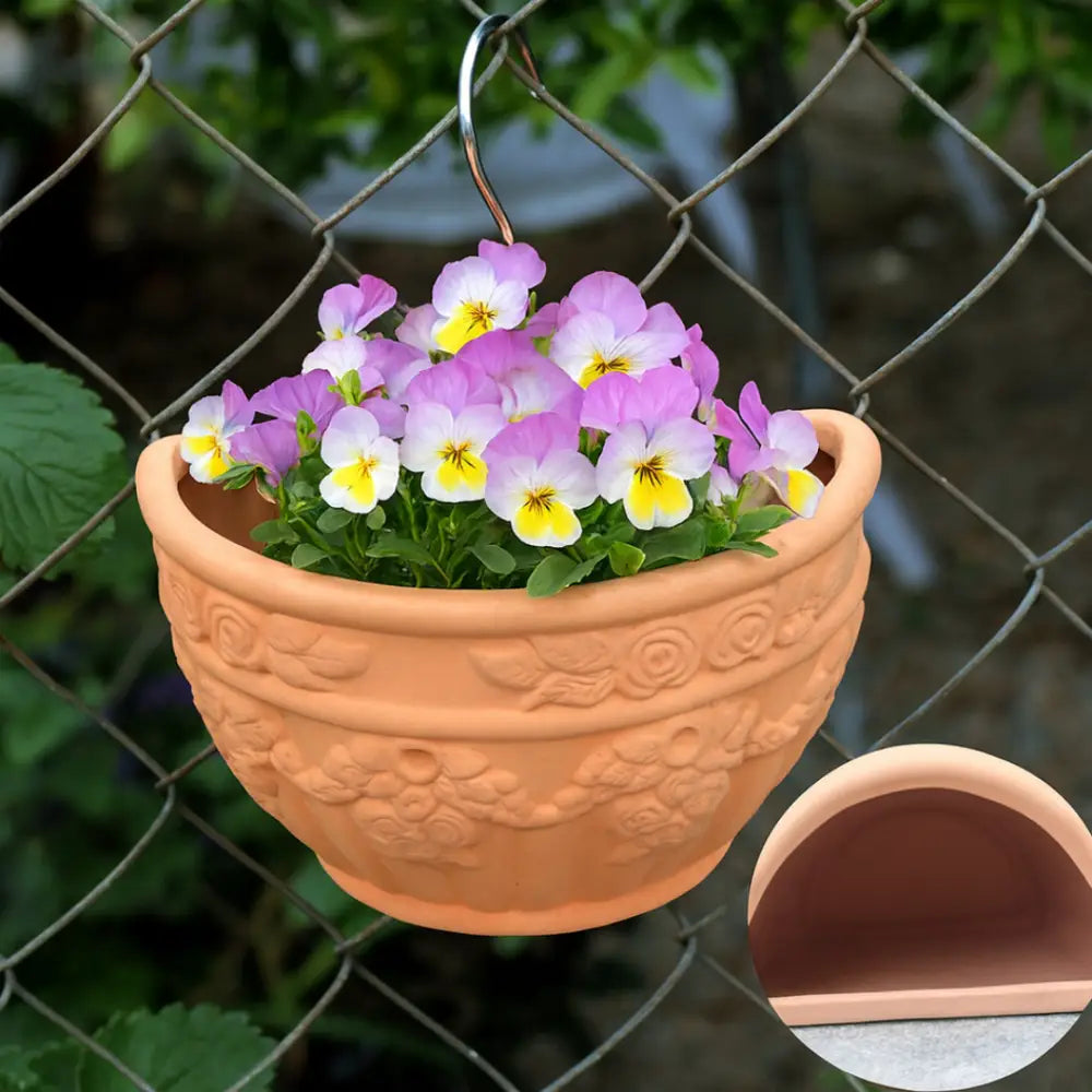 Pot de fleur mural extérieur en terre cuite