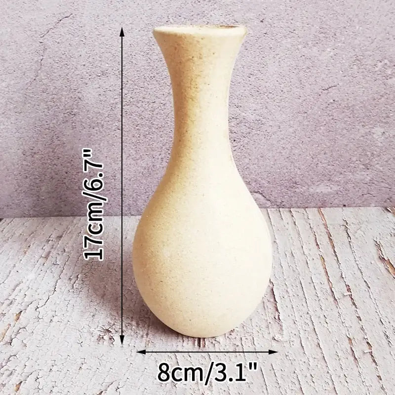 Vase blanc bois