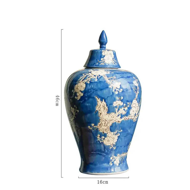 Vase chinois bleu