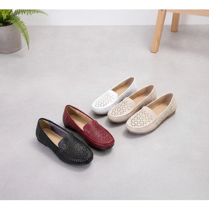 Luxe Mocassins Été Ajourés Confortables Cuir Végan