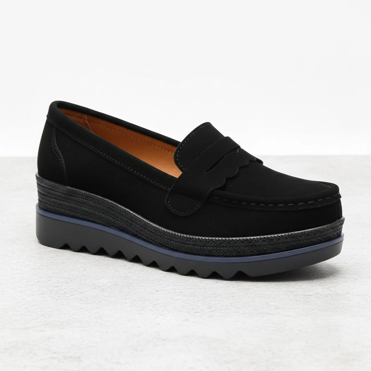 Nova Mocassins femme plateforme effet daim