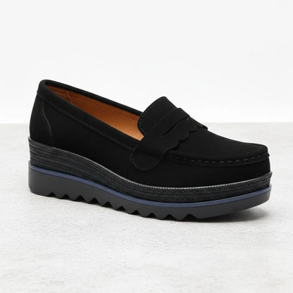 Nova Mocassins femme plateforme effet daim
