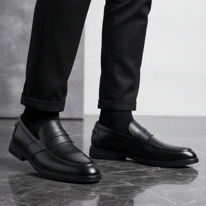 Luxe Mocassins classiques noirs cuir synthétique homme