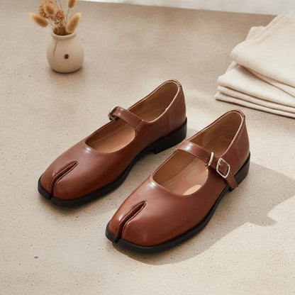 LuxeBrand - Ballerines Mary Jane Tabi Cuir Végan Raffiné