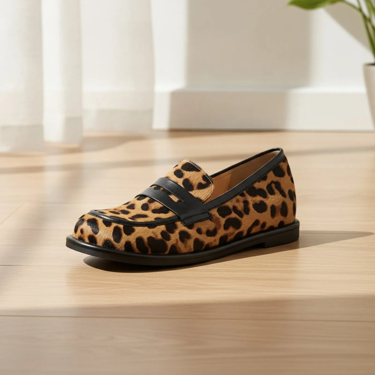 Mocassins Cuir Léopard - Élégant et Souple