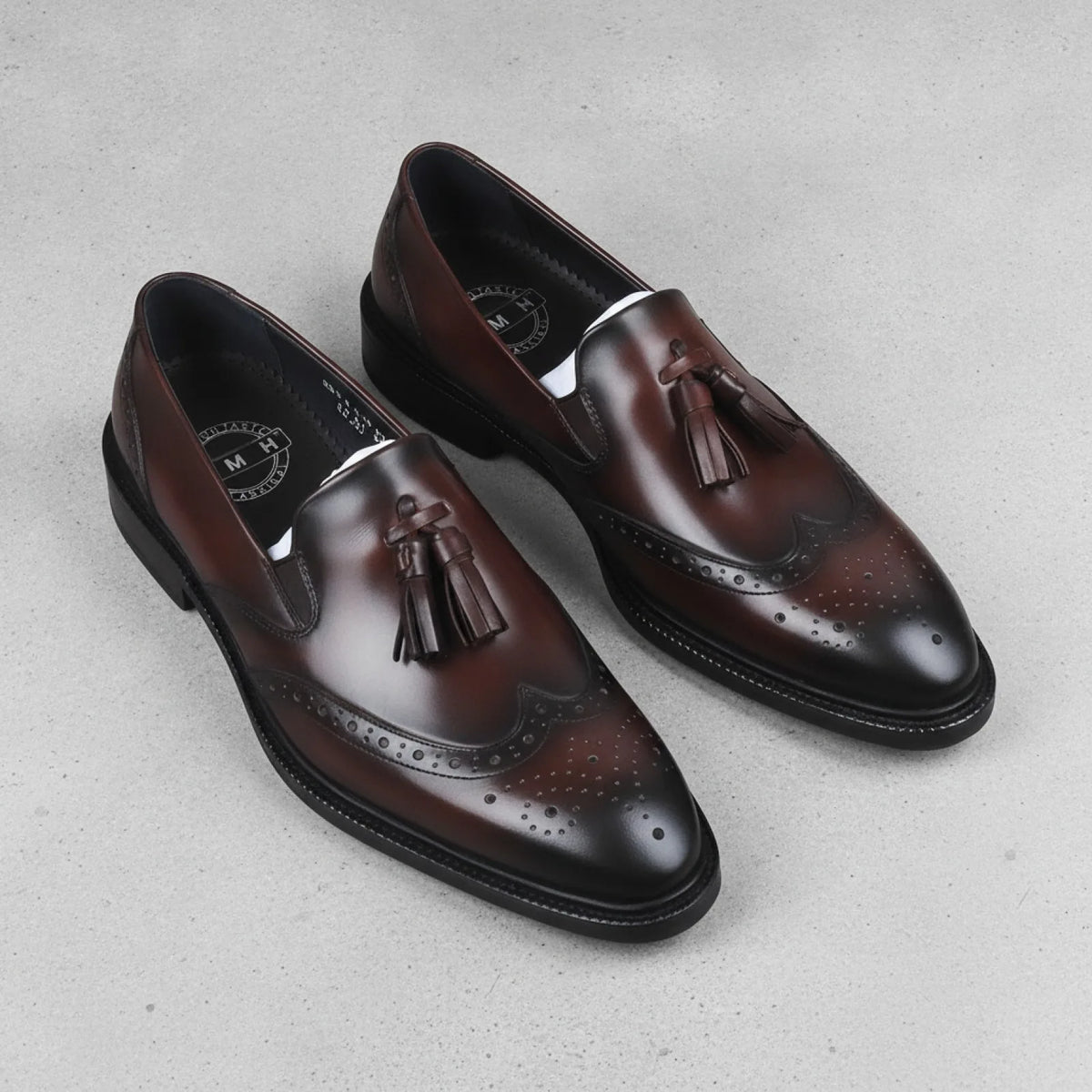 BrandX - Mocassins Homme Cuir Marron à Gland
