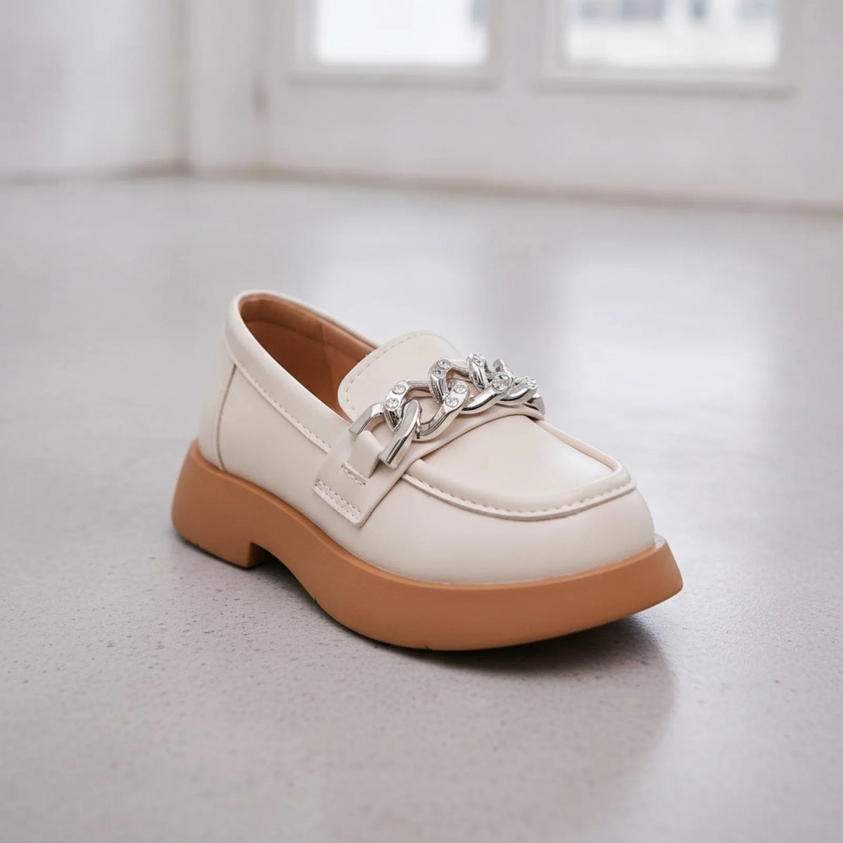 NovaLine Mocassins fille cuir synthétique souple