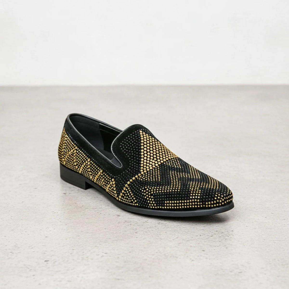 NovaMoc Mocassins noirs Homme Élégants Strass