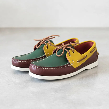 Élégance Mocassins Tricolores Lacets Homme Aspect Cuir