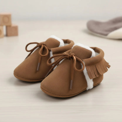 Kido Chaussons Mocassins Bébé Fille Hiver Simili Daim