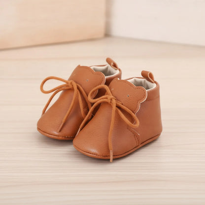 BoutikMoko Mocassins Souples Bébé Motif Ourson à Lacets