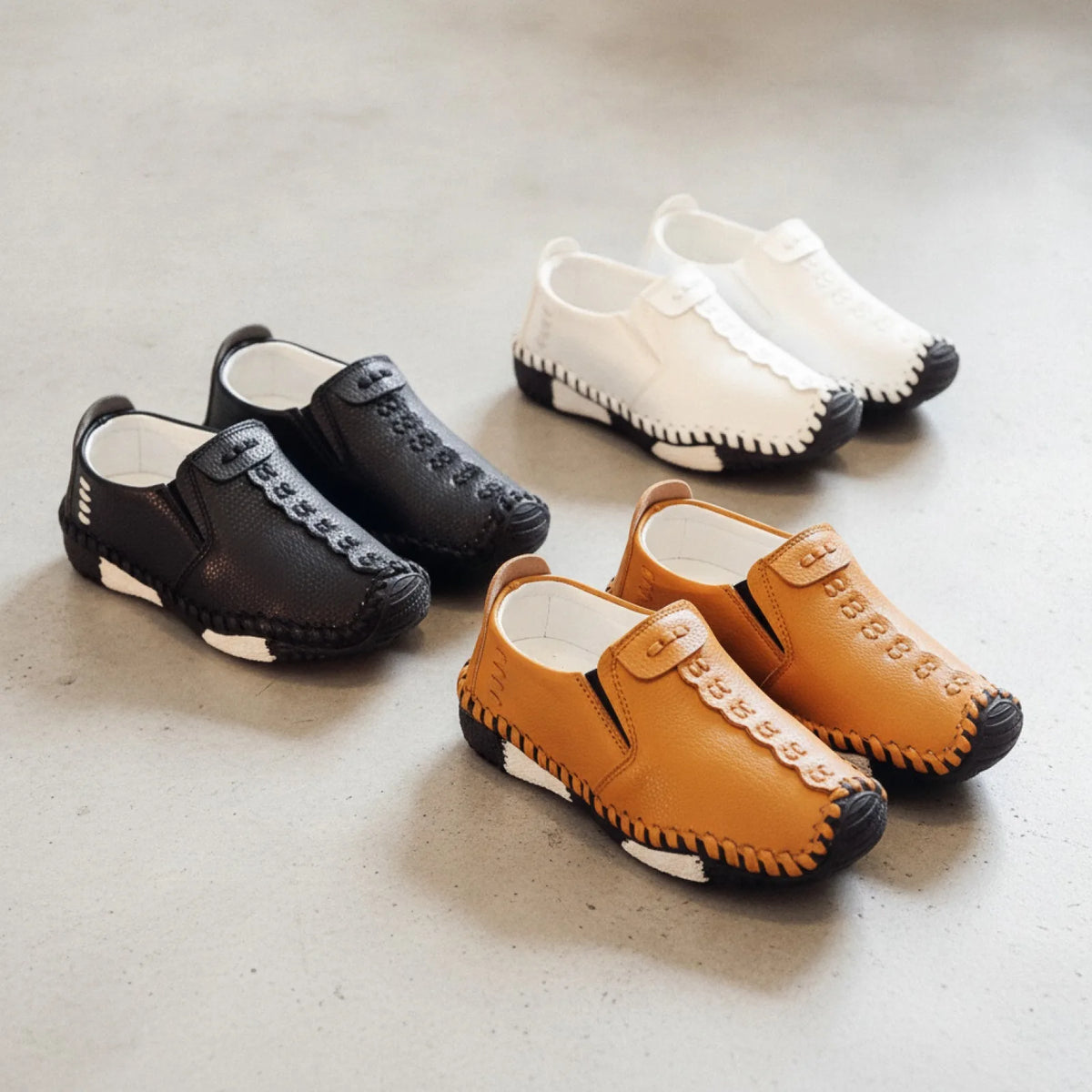 NovaKids Mocassins Garçon Élégants en Cuir Synthétique