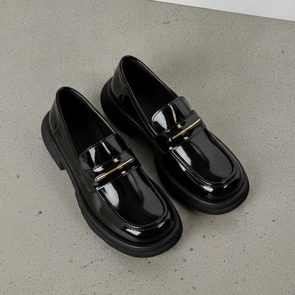 Vivo Mocassins Femme Noirs Vernis Synthétique Élégants