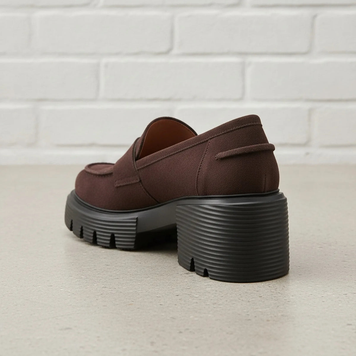 Mocassins Suédine Plateforme - Semelle Épaisse Marron
