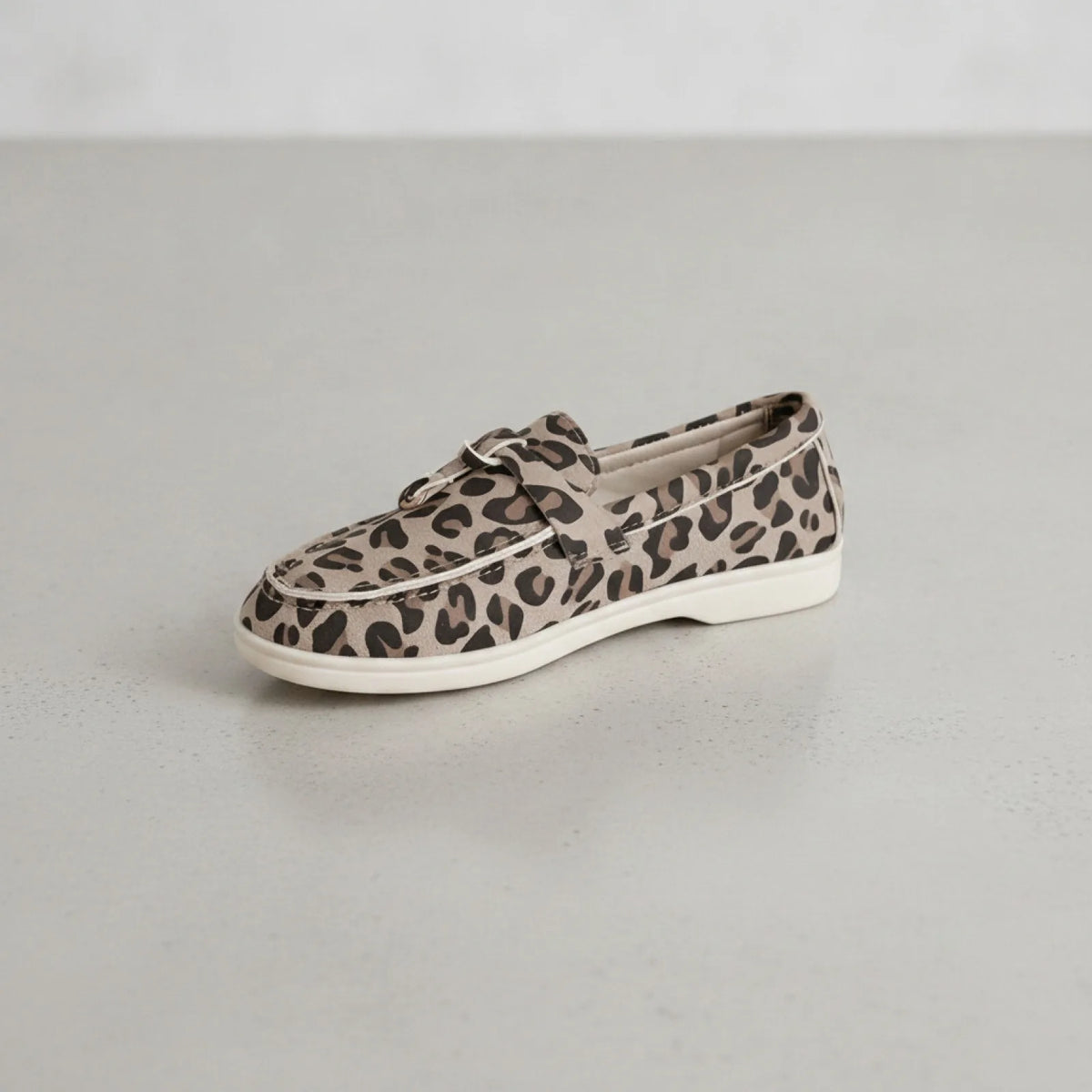 Édition Luxe Mocassins Daim Imprimé Léopard Femme