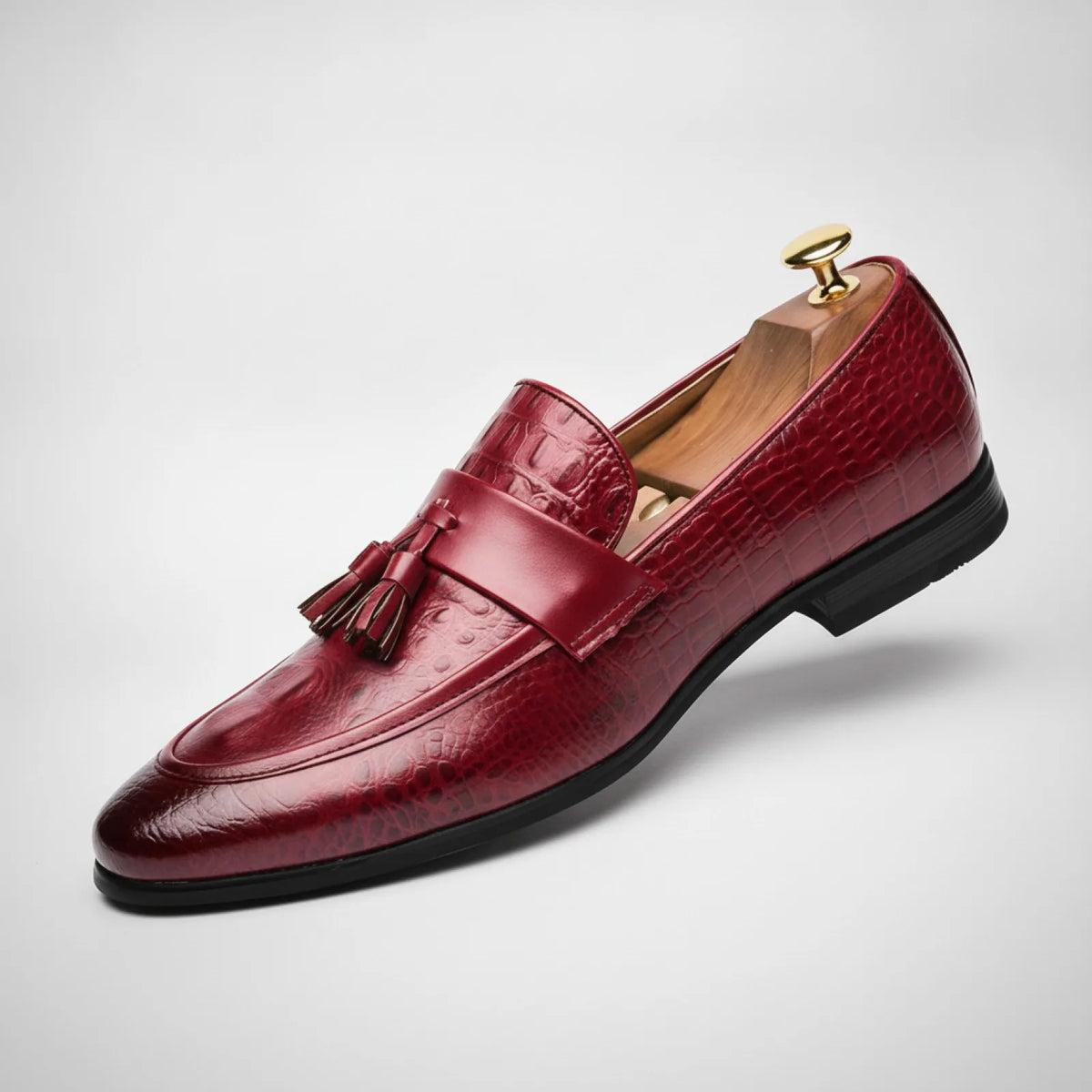 LX Mocassins Homme Style Crocodile à Glands Synthétiques