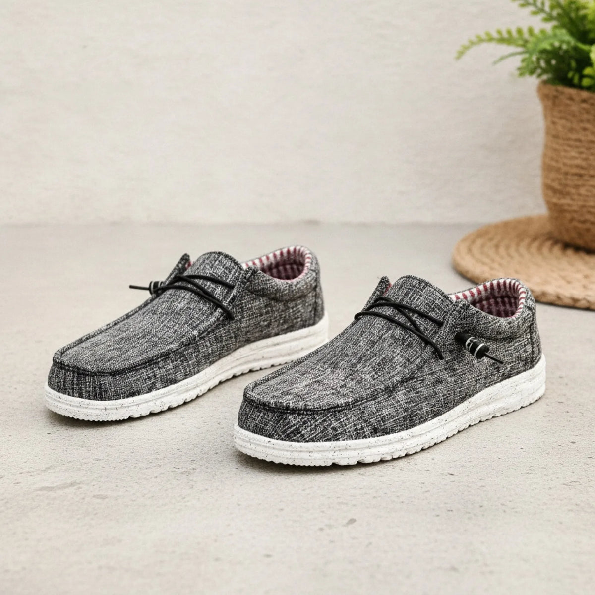 LumenMoc Mocassins Homme Toile Légère Estivale