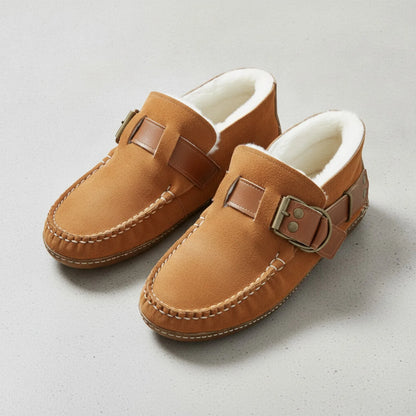 Nova Mocassins Fourrés Simili Cuir Style Indien Boucle