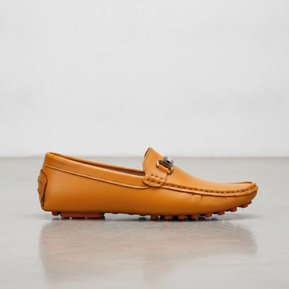 NOVA Mocassins Homme Souples Effet Cuir Boucle Dorée