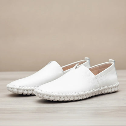 Nova Mocassins Homme Blancs Décontractés en Simili Cuir