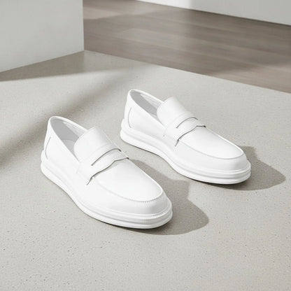 LuxeStep Mocassins Blancs Cuir Synthétique Homme