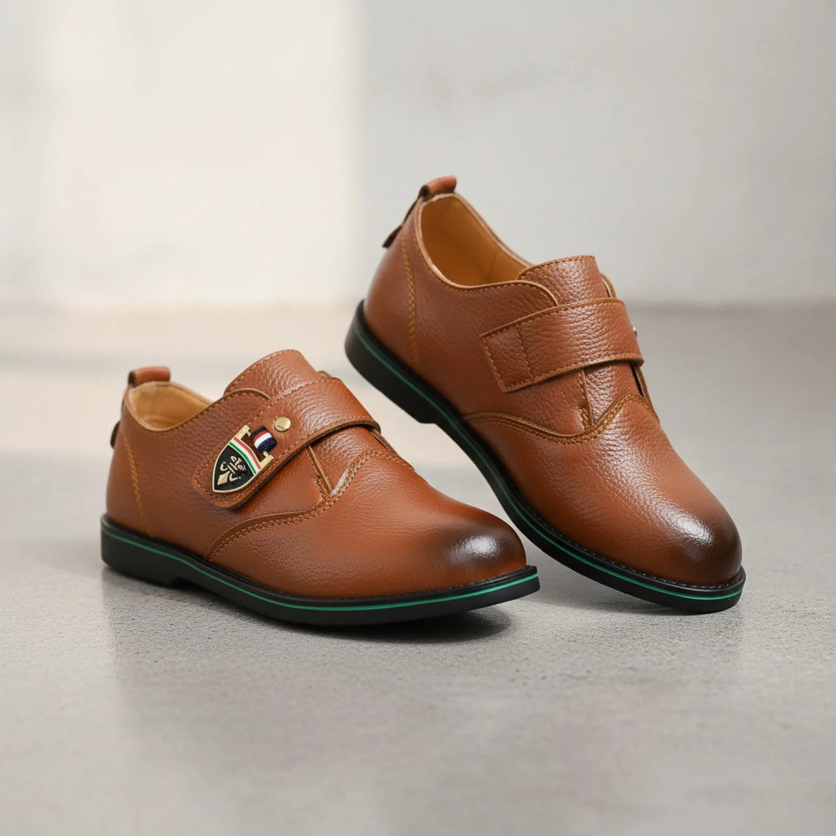 Mocassins Garçon Cuir Classique – Coutures Contrastées