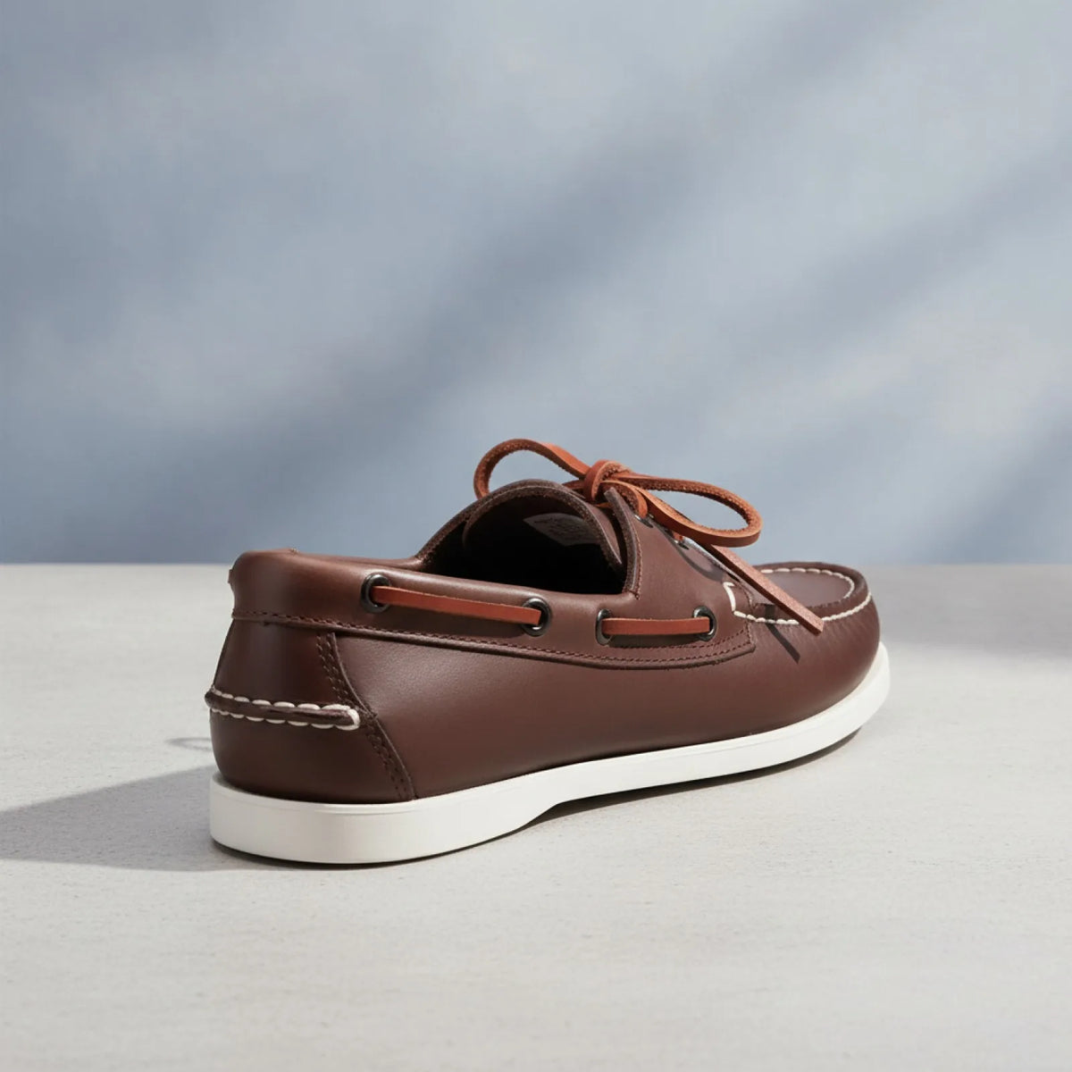 Nova Mocassins Bateau Cuir Véritable Homme à Lacets